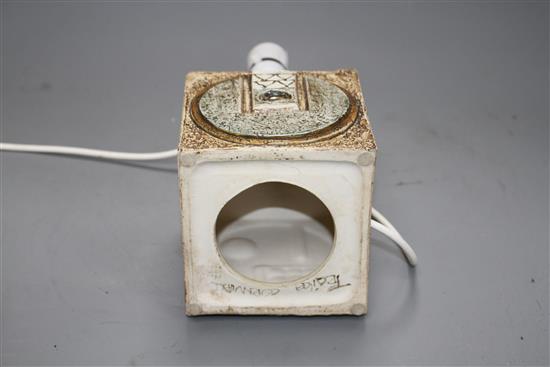A Troika cube lamp, probably by Allison Brigden, c.1970s, marks indistinct, height excluding fitting 17cm